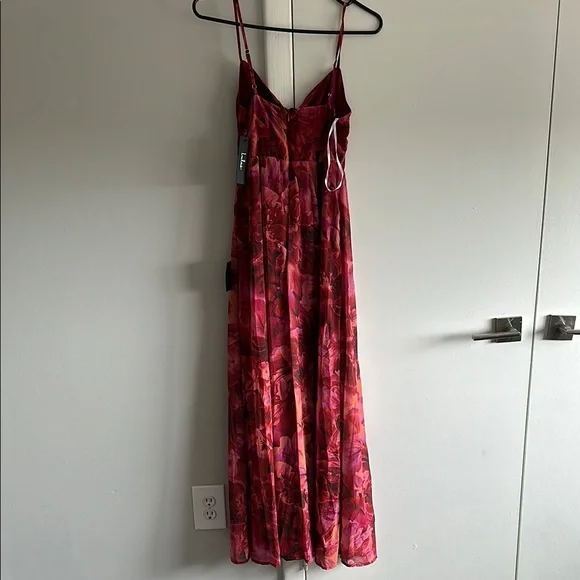 Lulu’s Floral burgundy Maxi Dress - Picture 3 of 4
